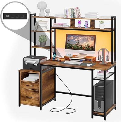 Amazon Mecor Study Writing Computer Desk With Bookshelf And