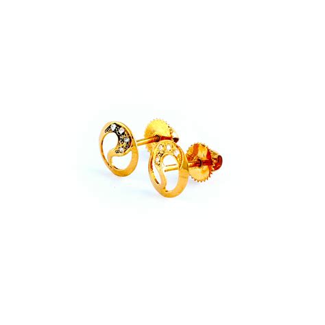 22kt Yellow Gold Ear Stud Es0000981 Swarnamahal Jewellers Ltd