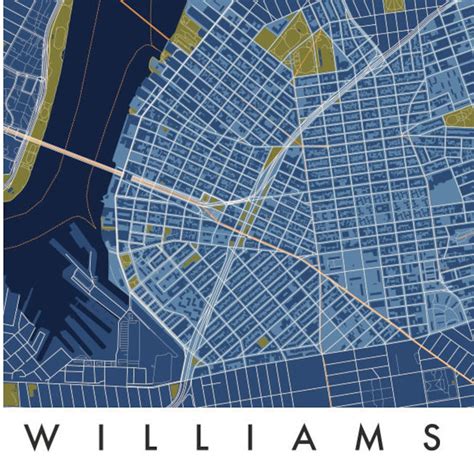 Williamsburg Brooklyn Map Print / Unframed Paper Print - Etsy