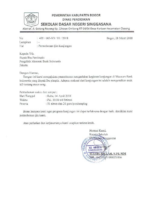 Detail Surat Permohonan Kunjungan Koleksi Nomer