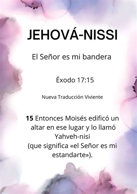 Pin De Nivia Salazar Nova En Yhvh Jehova Nissi Nombres De