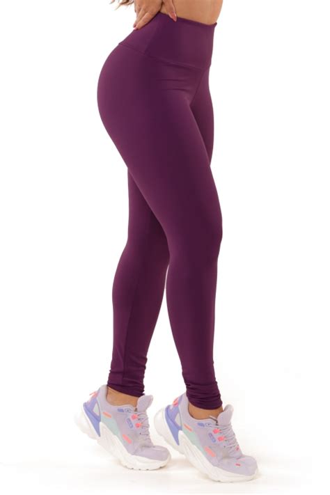 Legging Basics Roxo Panam Em Suplex Poliamida Donna Carioca Moda Fitness