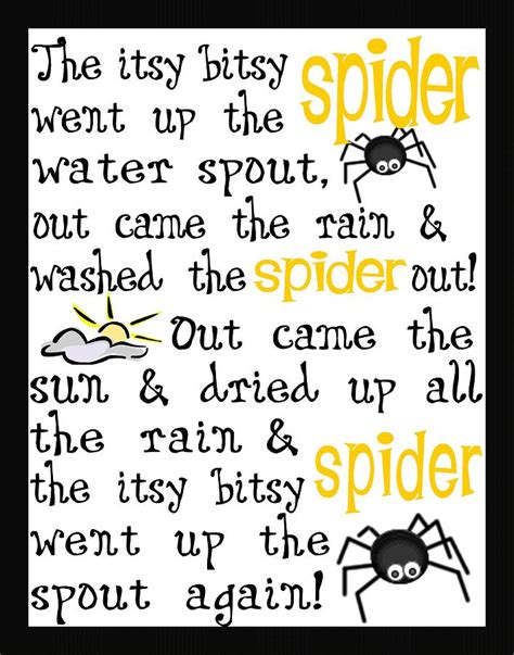 Itsy Bitsy Spider Printable