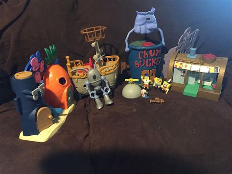 Spongebob Imaginext Bikini Bottom Krusty Krab Chum Bucket Plankton Battle Glov