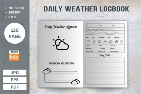 Daily Weather Logbook Kdp Interior Graphic By Armanmojumdar