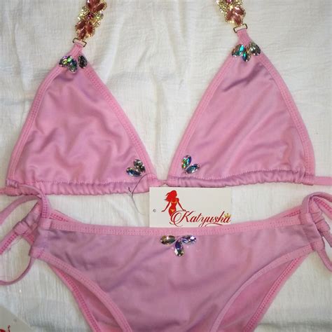 Katyusha Swim Nwt Pink Jewel Scrunch Back Bikini Poshmark