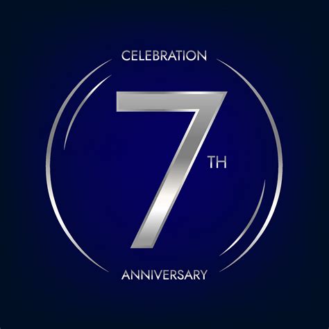 7th Anniversary Seven Years Birthday Celebration Banner In Silver