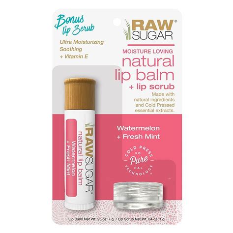 Raw Sugar Living Natural Moisture Loving Lip Balm Watermelon Fresh Mint Lip Balm The Balm