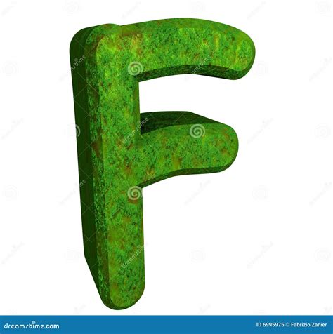 3d letra F na grama verde ilustração stock Ilustração de inglês 6995975