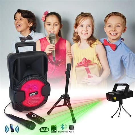 Enceinte Karaoke Enfant Portable Lumineuse Party Mobile Usb