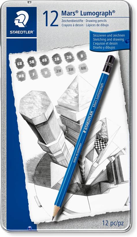 STAEDTLER 100B G6 Mars Lumograph Pencils Black Pack Of 6 Amazon Co