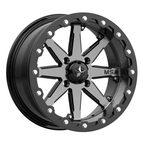 4 MSA Offroad UTV M31 Lok2 15x7 4x156 0mm Black Grey Beadlock Wheels