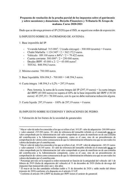 Propuesta De Resolución Examen 1 Propuesta De Resolución De La Prueba