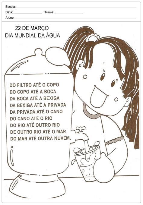 Atividades Dia Da Gua De Mar O S Escola