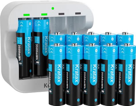 Piles Aa Lithium V Rechargeables Lot De Avec Chargeur Ultra