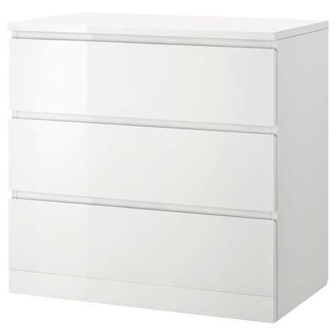 MALM Kommode mit 3 Schubladen Hochglanz weiß 80x78 cm IKEA Schweiz