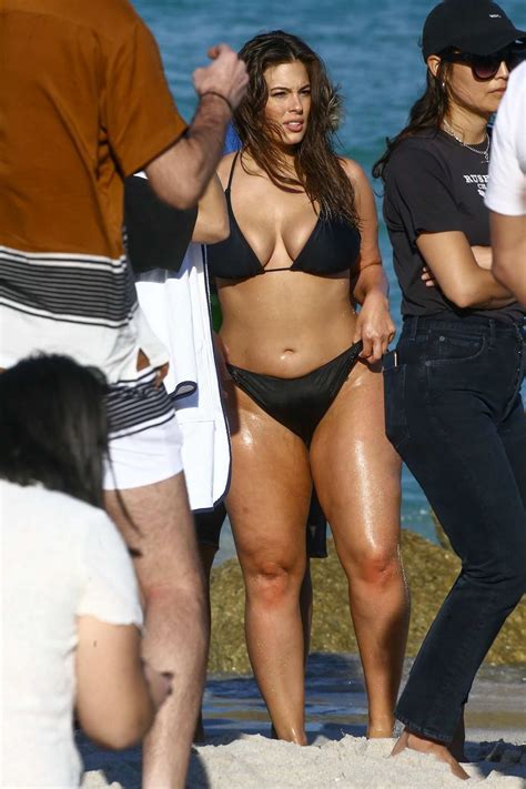 Ashley Graham Sizzles In A Black Bikini During A Photoshoot At The