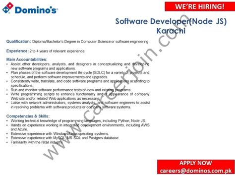 Domino's Pizza Pakistan Jobs April 2023