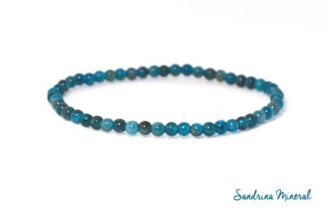 Bracelet Apatite Bleue Perles Mm