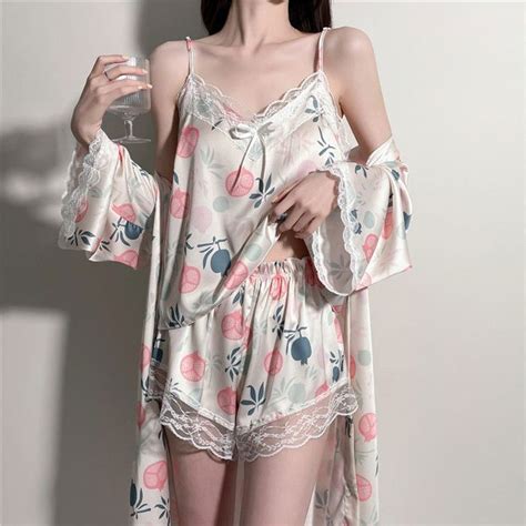 Ensemble de pyjama imprimé pour femme haut à bretelles et short lingerie d été vêtements de nuit