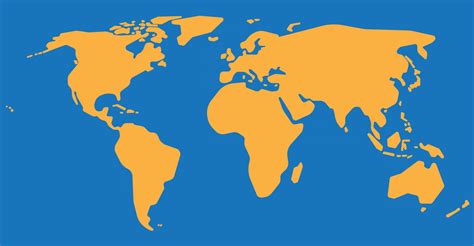 Simplicity style outline vector world map on blue background. 2968327 ...