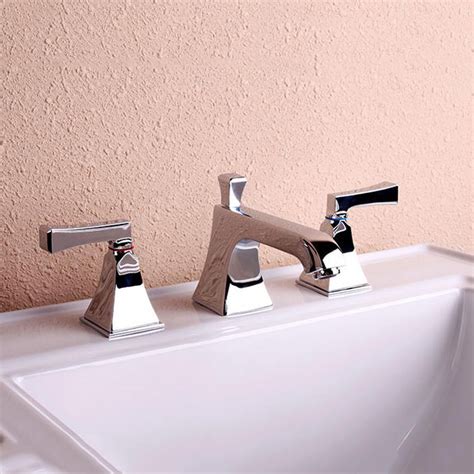 Aquacubic Cupc Solid Brass Inch Widespread Bathroom Sink Faucet