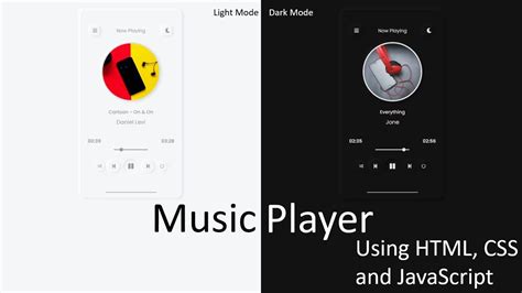 Music Player With Dark Mode And Light Mode Using Html CSS And