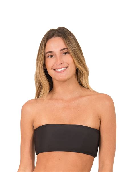 Biquíni Cropped Bandeau Preto Liso Blih Brazilian Bikini