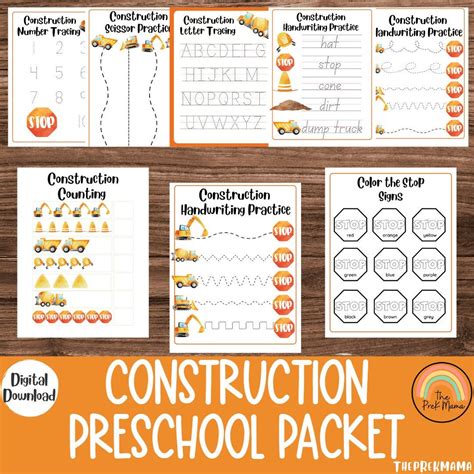 Construction Preschool Packet Preschool Worksheets Preschool