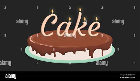 Text CAKE stylized as a birthday cake. Stylish design for a brand ...