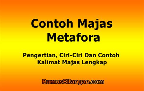 Majas Metafora Adalah Dan Contohnya Ujian