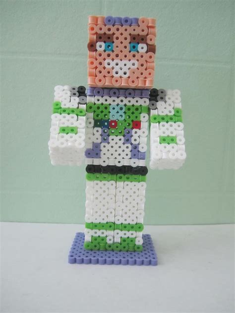 3d Buzz Lightyear Minecraft Skin Perler Beads By Angela Albergo Perler Bead Patterns Perler