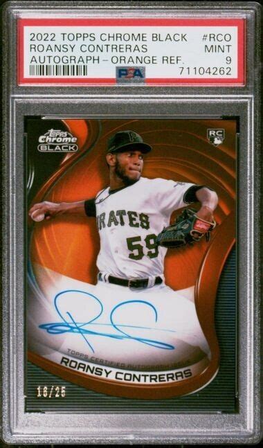 Topps Chrome Black Roansy Contreras Rc Auto Orange Psa Pop