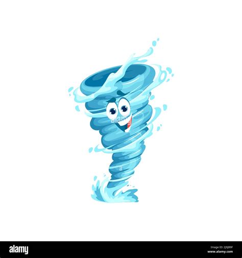 Cartoon Tornado Character Storm Whirlwind Twister Or Cyclone Vector