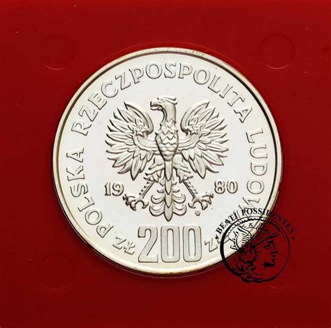 PRÓBA srebro 200 złotych 1980 Odnowiciel st L archiwum niemczyk pl