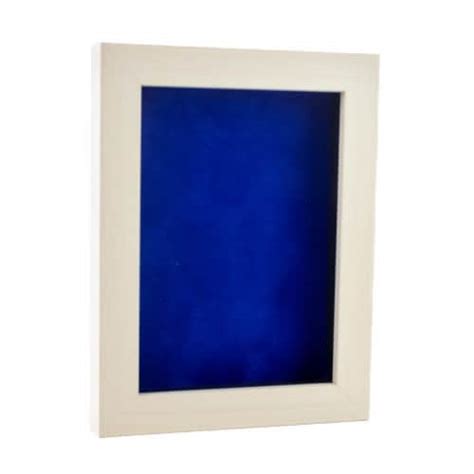 Natural Whitewash Wood Shadow Box Frame Royal Blue Suede 30 Sizes Acrylic Front 8x8 8x8 Pick