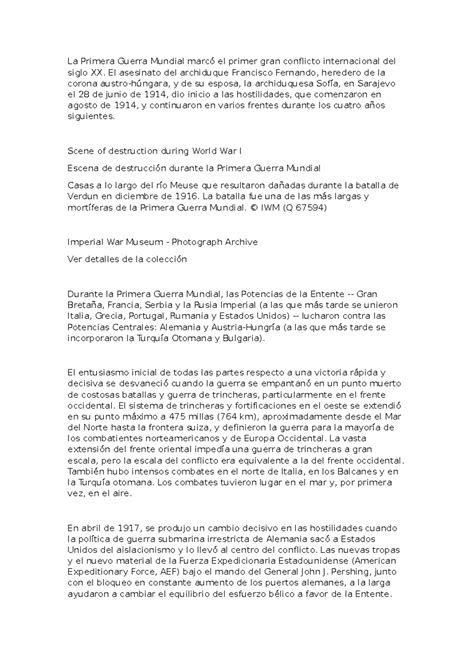 Guerra mundail - La Primera Guerra Mundial marcó el primer gran