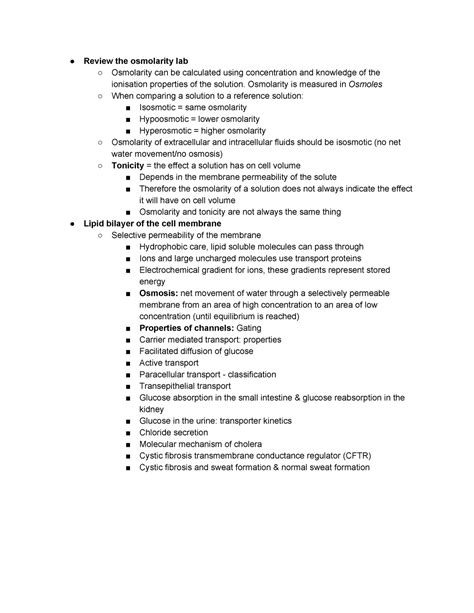 Cellular Processes Review Review The Osmolarity Lab Osmolarity Can Be