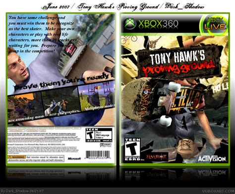 Tony Hawk S Proving Ground Xbox 360 Box Art Cover By Dark Shadow