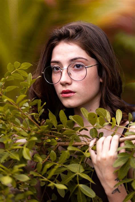 Free Images People In Nature Leaf Face Green Lady Glasses