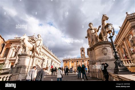 The Stairs Of The Capitol Museum In Rome Italy Stock Photo Alamy