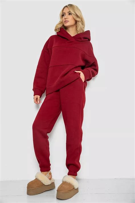 Спортивный костюм женский на флисе, цвет бордовый, 247R10765-1 купить в ...