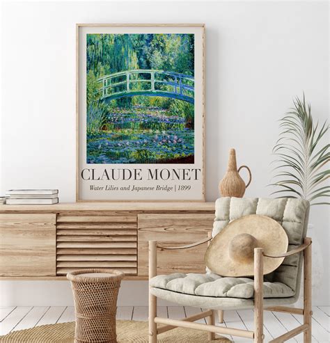 Claude Monet Japanese Bridge Print Botanical Garden Landscape - Etsy