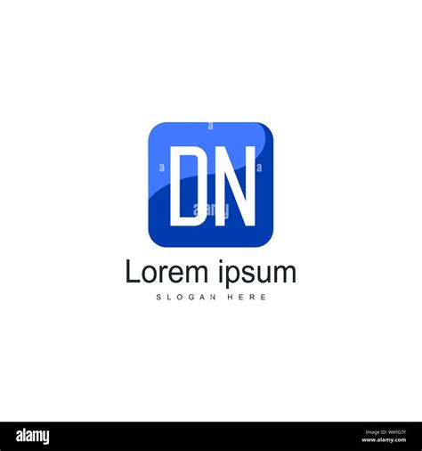 Initial Dn Logo Template With Modern Frame Minimalist Dn Letter Logo