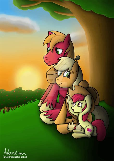 3468658 Safe Artistgreenflyart Apple Bloom Applejack Big