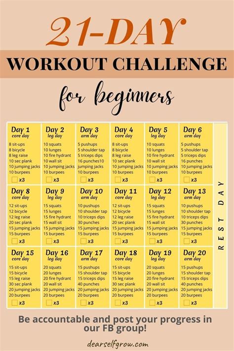 21 Day Workout Challenge For Beginners