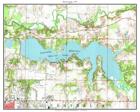 Raccoon Lake 1970 Custom USGS Old Topographic Map Illinois OLD MAPS