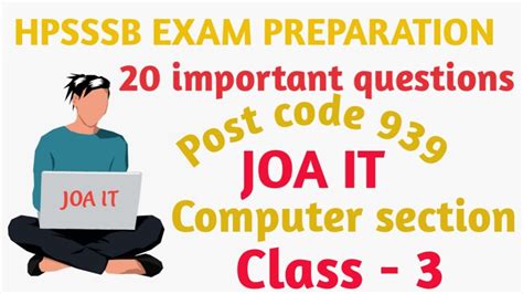 HPSSSB JOA IT 965 CLASS 3 20 IMPORTANT COMPUTER QUESTIONS FOR POST