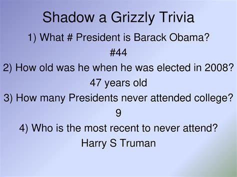 Shadow A Grizzly Trivia Ppt Download