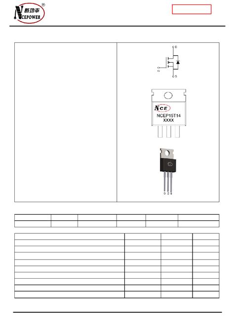 Ncep T Datasheet Pages Ncepower Nce N Channel Super Trench